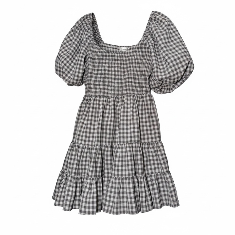Hazel & Olive Babydoll Dress Gray Gingham